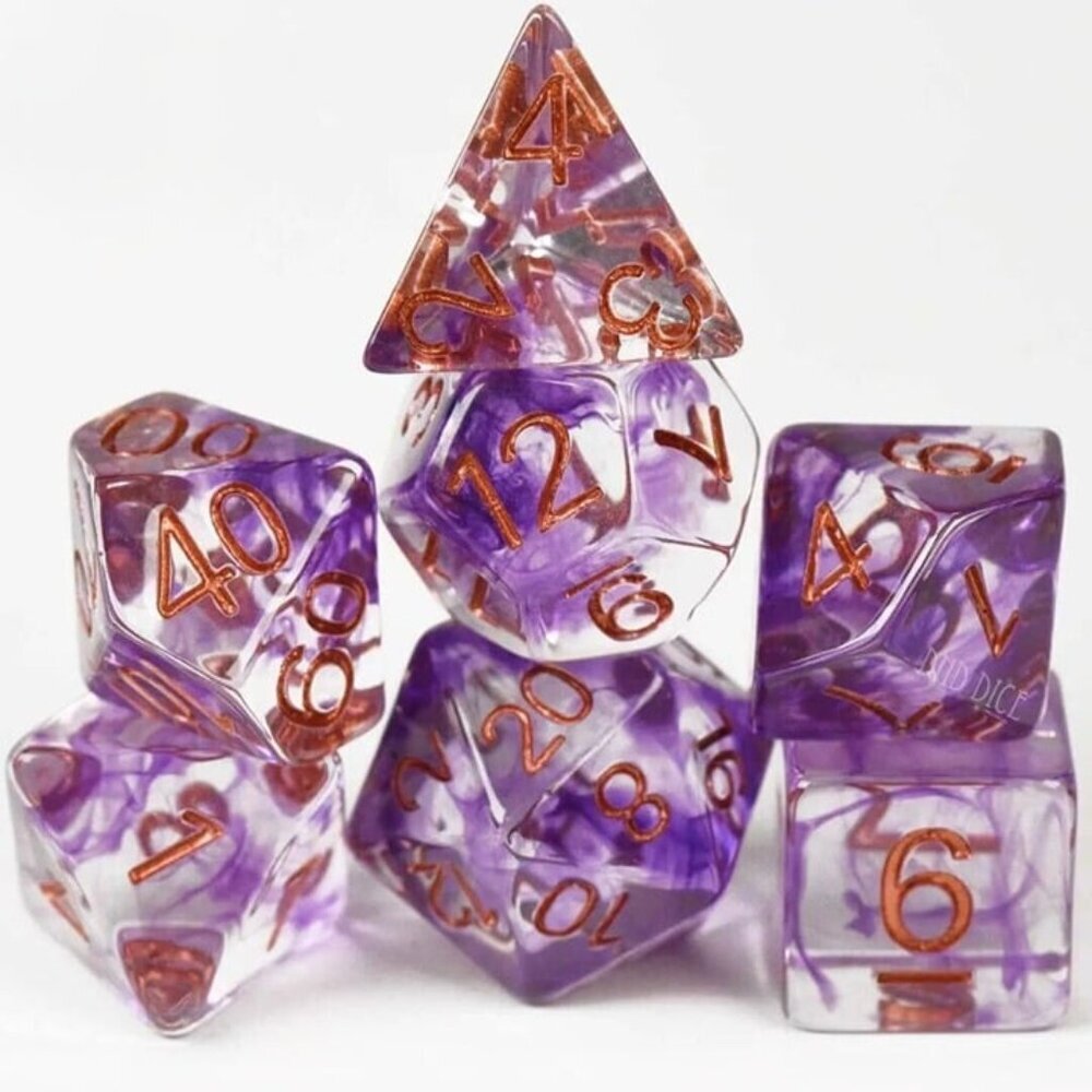 DND Dice‎ Set - Laughing Gas - 7 Resin Dice - Fantasy RPG Tabletop Gaming
